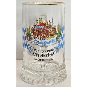 Vintage Gruss Vom Oktoberfest Glass Stein HB Paulaner Spatenbrau Lowenbrau